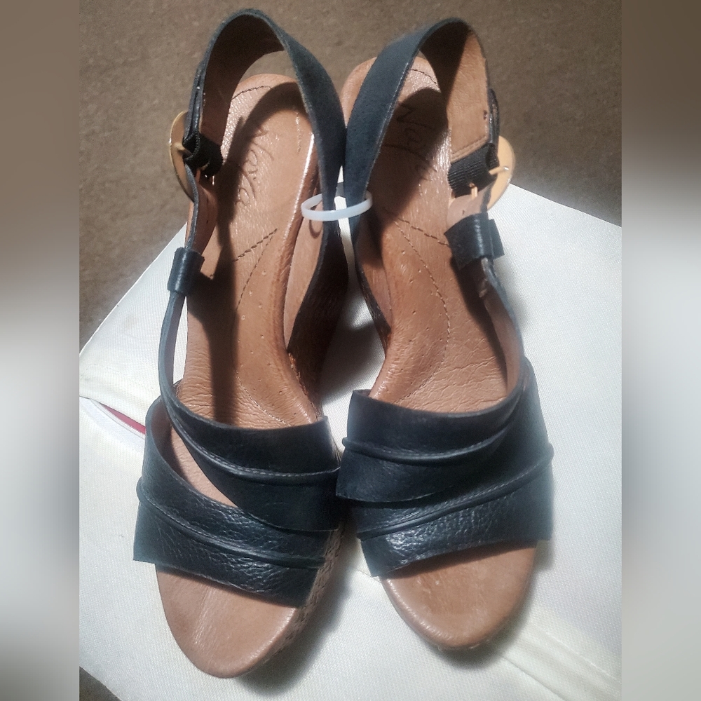 Naya Wedge spadrilles. Size 9. Genuine upper leather. 4 inchee heels. New.